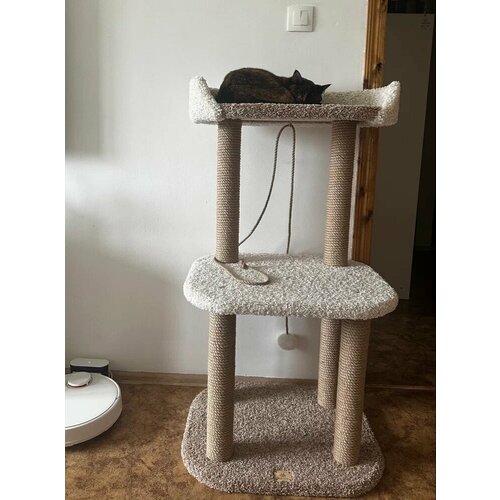 фото Комплекс для кошек игровой моя котя "приют странника", бежево-белый
