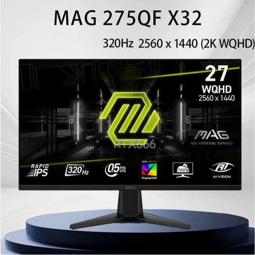 Изображение товара 27" Монитор игровой MSI MAG 275Q FX32, IPS, 2560x1440 2K, 320Гц, 0.5ms(GTG), Adaptive-Sync, черный