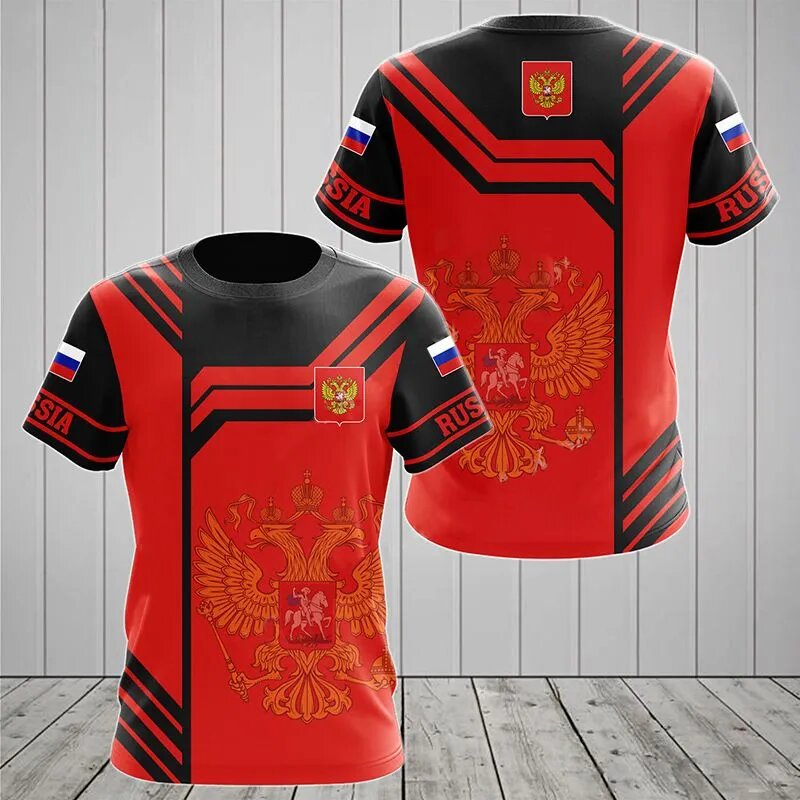 Футболка MOOCIE, размер 54 RU / 3XL(Россия победит!), золотой