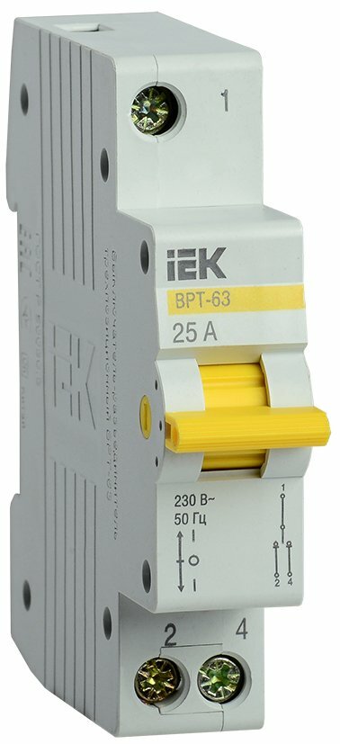 IEK KARAT Выключатель-разъединитель трехпозиционный ВРТ-63 1P 25А, MPR10-1-025