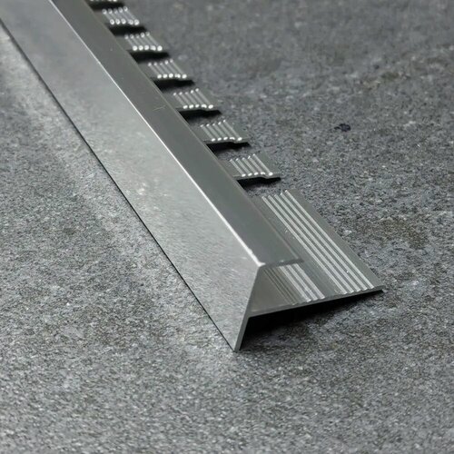 Изображение товара Профиль F-образный алюминиевый анодированный для плитки 8мм 2,7м, Серебро глянец