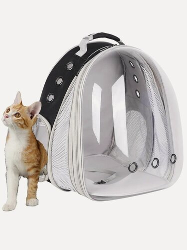 Изображение товара Рюкзак для домашних животных для большой жирной кошки 9 кг, рюкзак для несения маленьких собак, прозрачное переднее окно