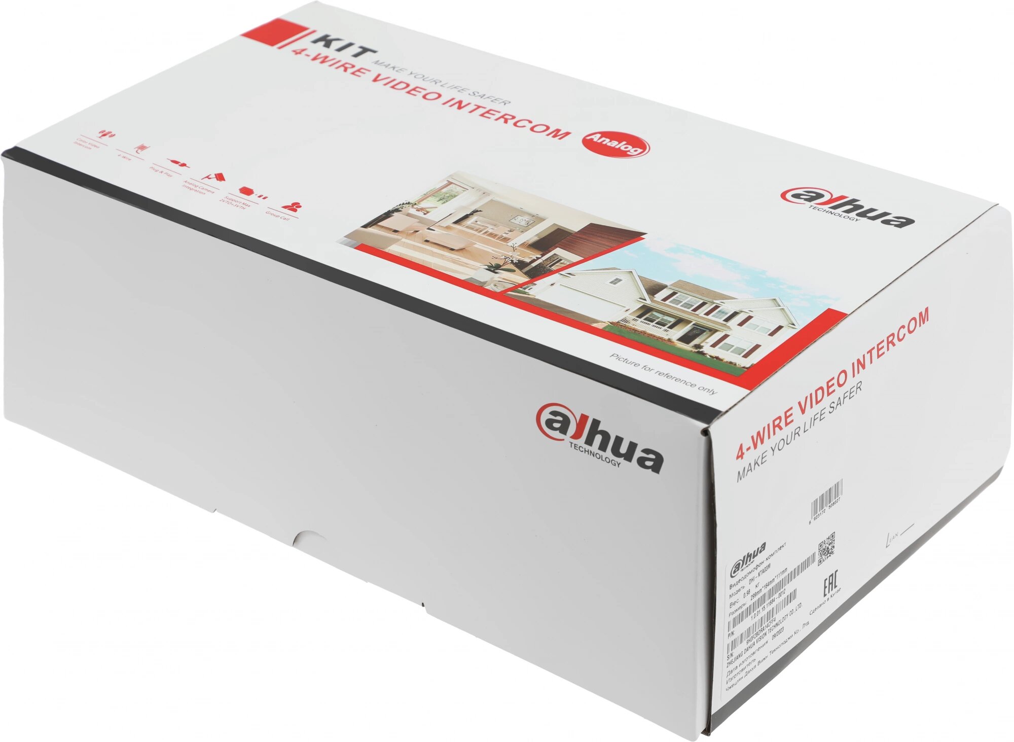 Комплект домофона Dahua DHI-KTA03M белый 0.299x0.165x0.11 м 1.07 кг 0.00542685 м3 1.3 Мп 7 