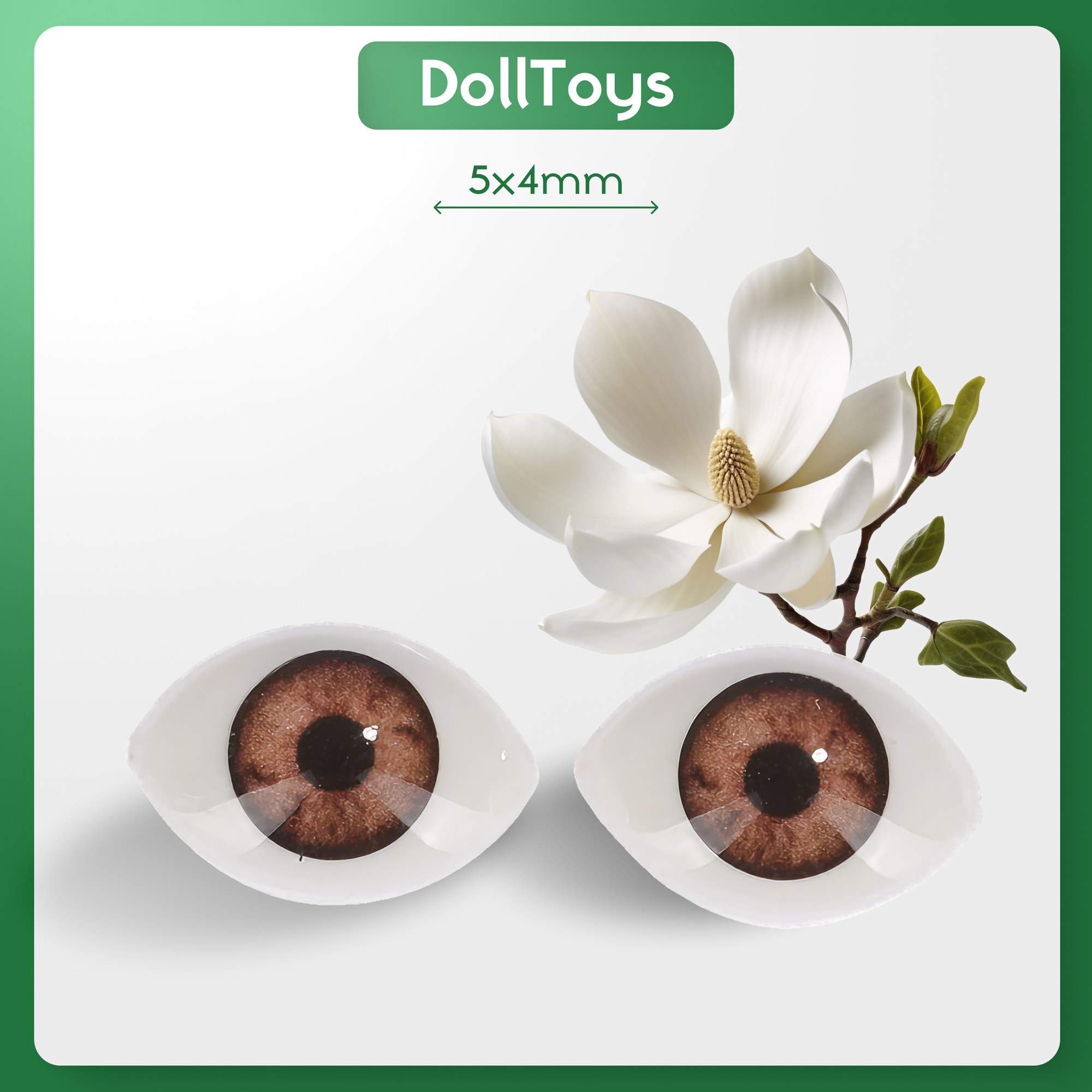 Глаза акриловые для кукол и игрушек 5 х 4 мм, цвет светло-коричневый