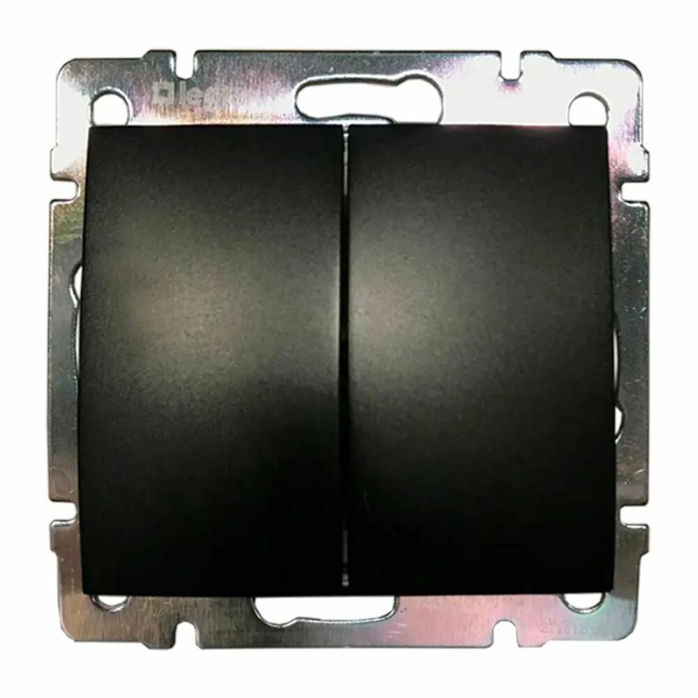 Выключатель двухклавишный черный Legrand Valena 770305 ( 1 шт.)