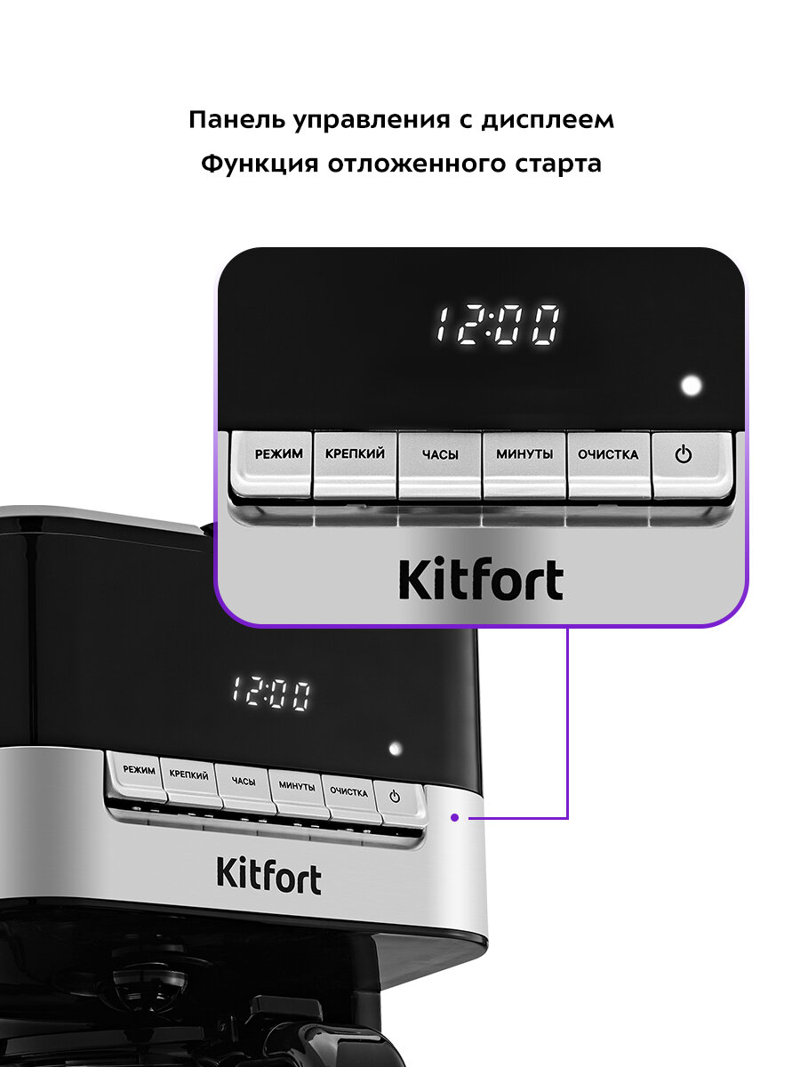 Кофеварка Kitfort КТ-7203 — фото 1