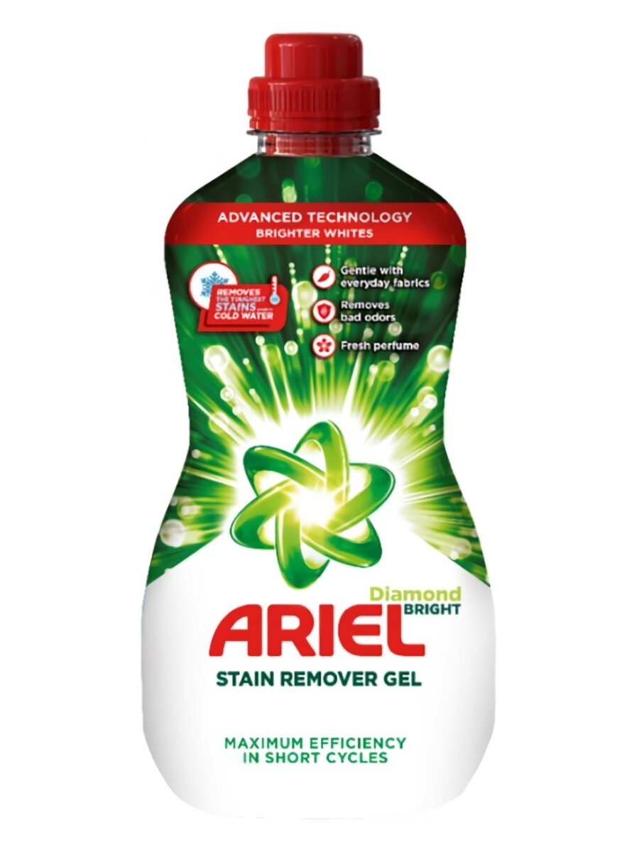 Пятновыводитель Ariel Diamond Bright White 950мл (гель, для белых тканей)
