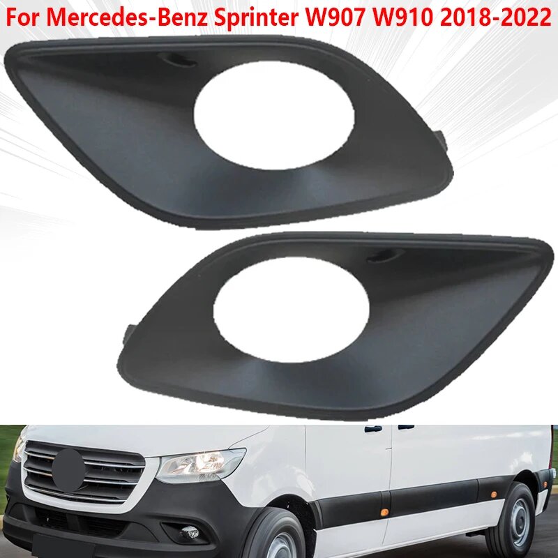 Чехлы для противотуманных фар для Mercedes-Benz Sprinter W907 W910 2018-2022, противотуманные фары, лицевая панель, крышка, крышка, рамка капота, гриль, Right