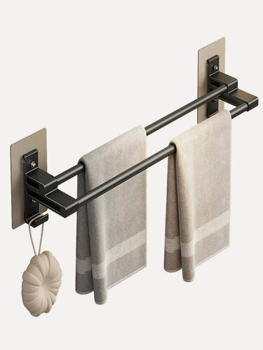 Изображение товара Держатель для полотенец в ванную без сверления вешалка для полотенец настенная самоклеящаяся 50 см