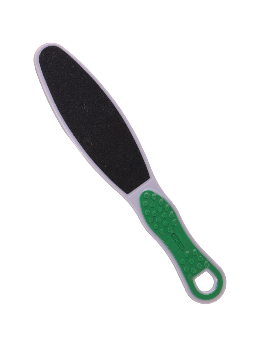 Терка для ног двухсторонняя с нескользящей ручкой цвет зеленый