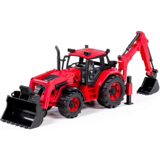Игрушка инерционная Полесье 91857 Трактор BELARUS с экскаватором и погрузчиком