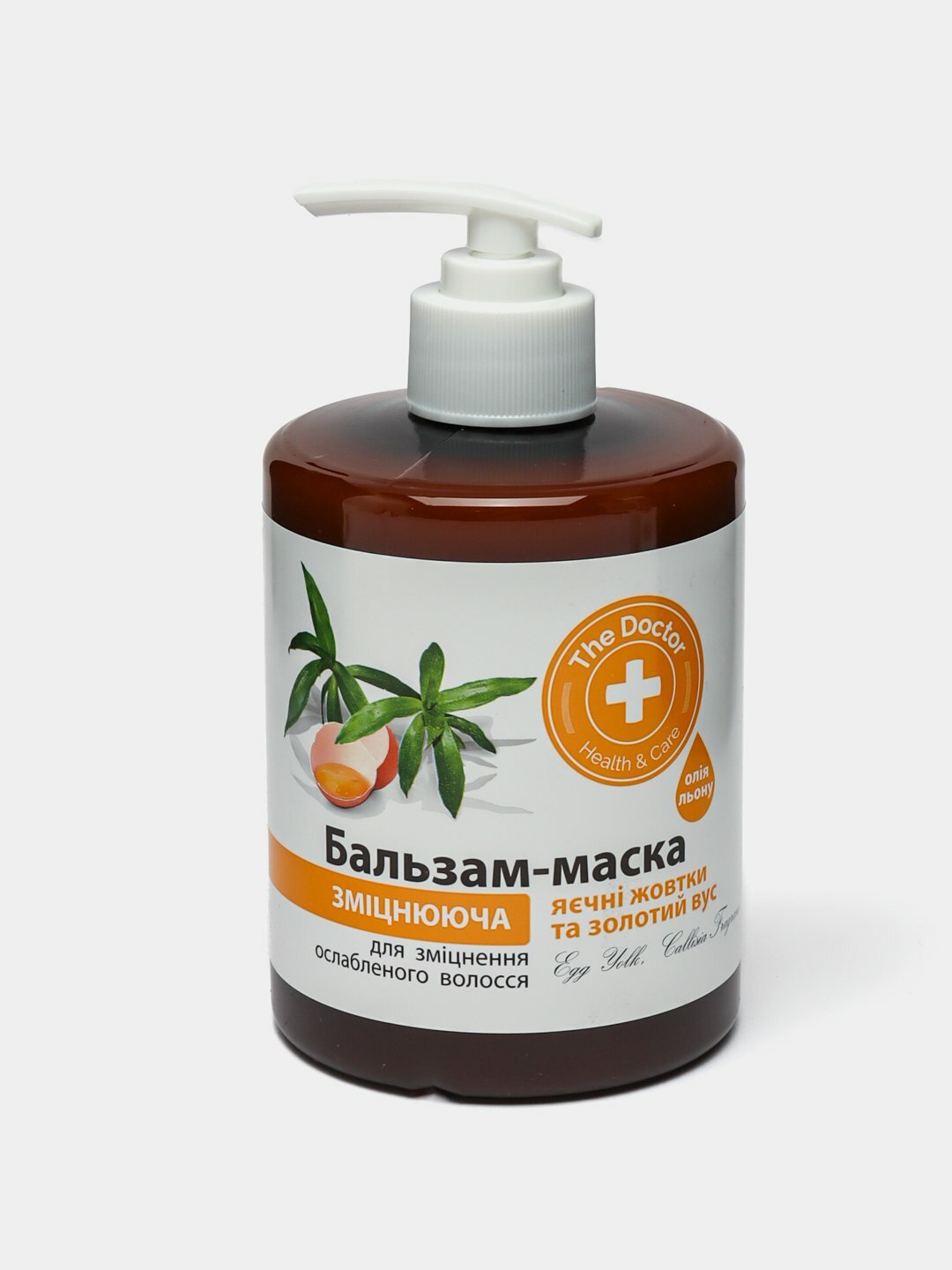 Бальзам-маска, Яичные желтки и золотой ус, укрепляющая, Домашний доктор, 500 мл