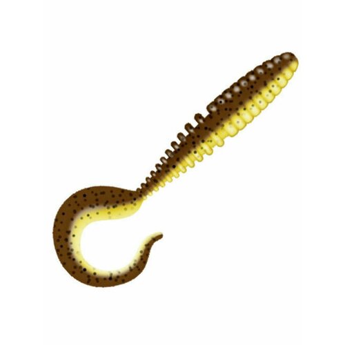 Приманка ZUB-TWIST 100 мм-4 шт, (цвет 409) машинное масло верх - желтый низ