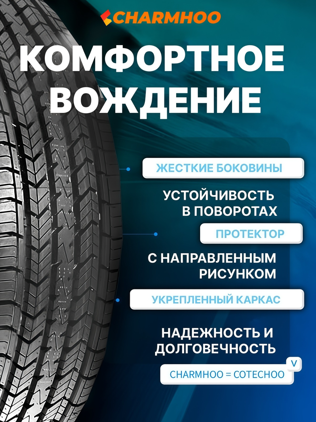 Шины Charmhoo Cotechoo для всех сезонов,175/70R12 4 штуки — фото 1