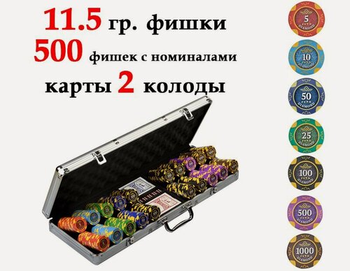 Изображение товара Набор для покера Diamond на 500 фишек, Partida профессиональный