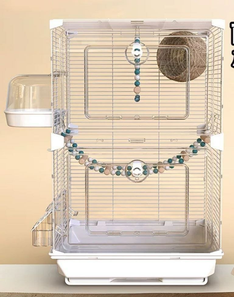 Клетка для птиц и домашних животных двухярусная 40*28*63 см — фото 1