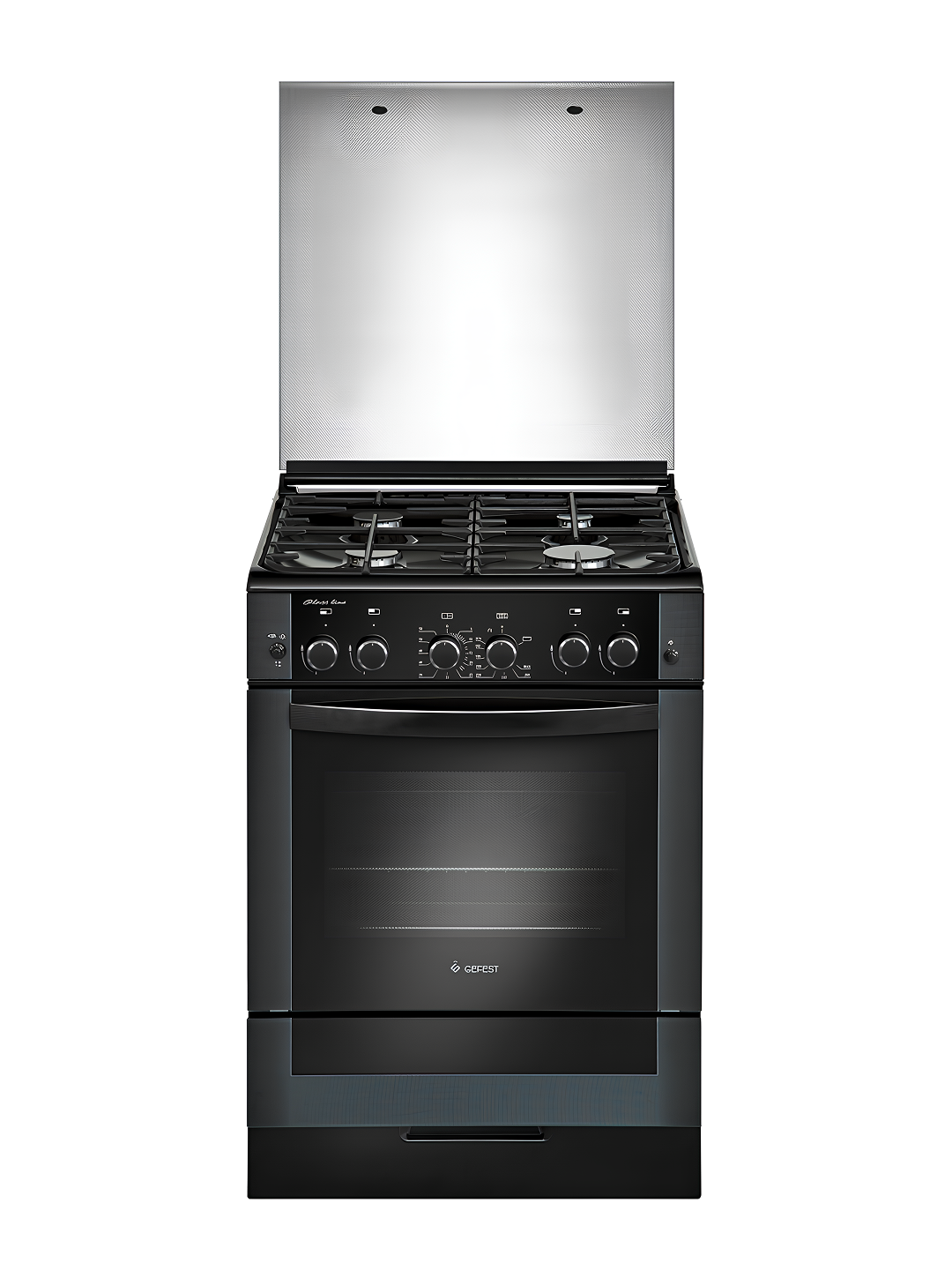 Газовая плита GEFEST ПГ 6300-02 0346 Black, Газ-контроль, Электророзжиг, Гриль, Объем духового 52 L, 3 Года гарания.