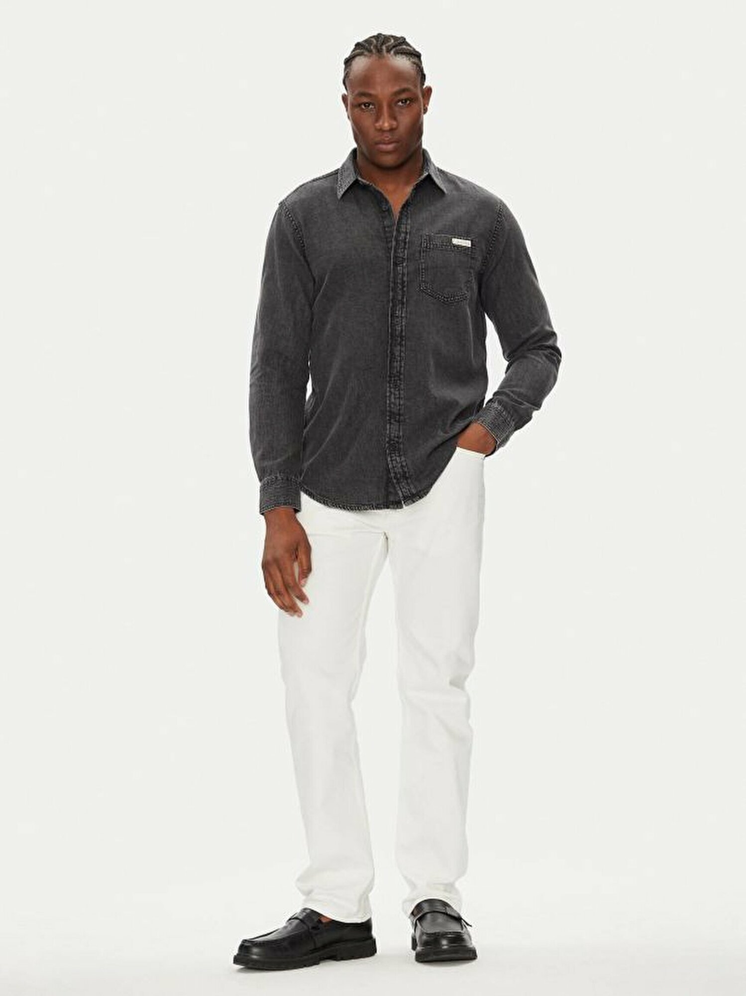 Рубашка Calvin Klein Jeans, размер M, темно-серый — фото 1
