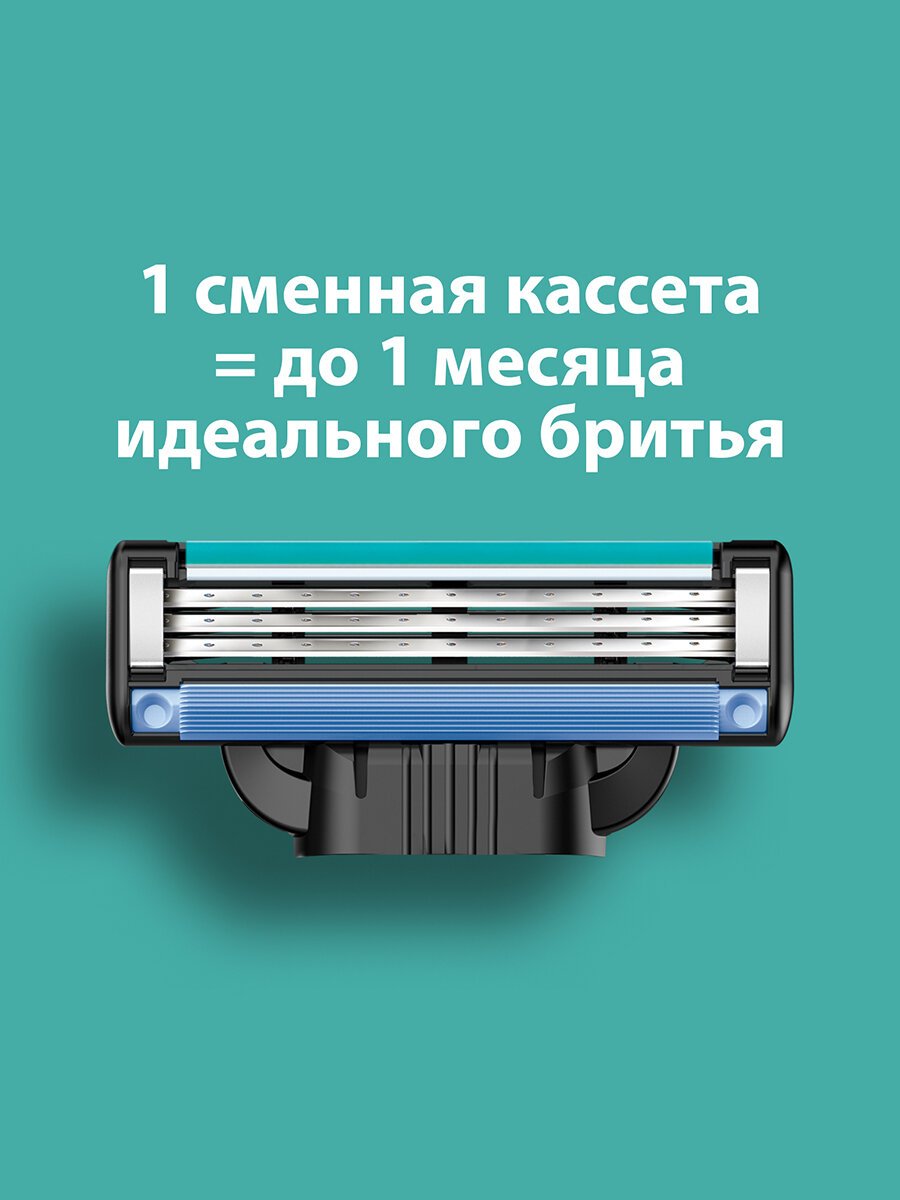 GILLETTE Mach 3 Сменные кассеты для бритья с 3 лезвиями, мужские, 6 шт — фото 1