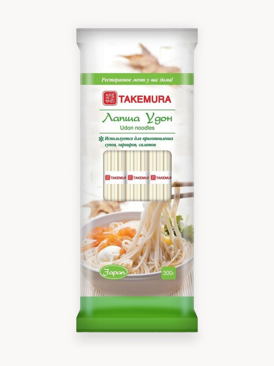 Лапша Удон пшеничная TAKEMURA, 300г (Китай)