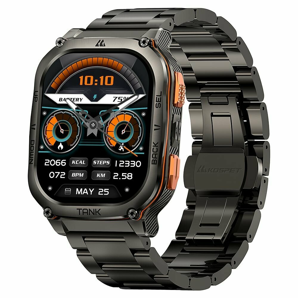 KOSPET TANK M3U Special Edition, Мужские водонепроницаемые смарт-часы подключаемые по Bluetooth в течение 24 часов с голосовым ассистентом