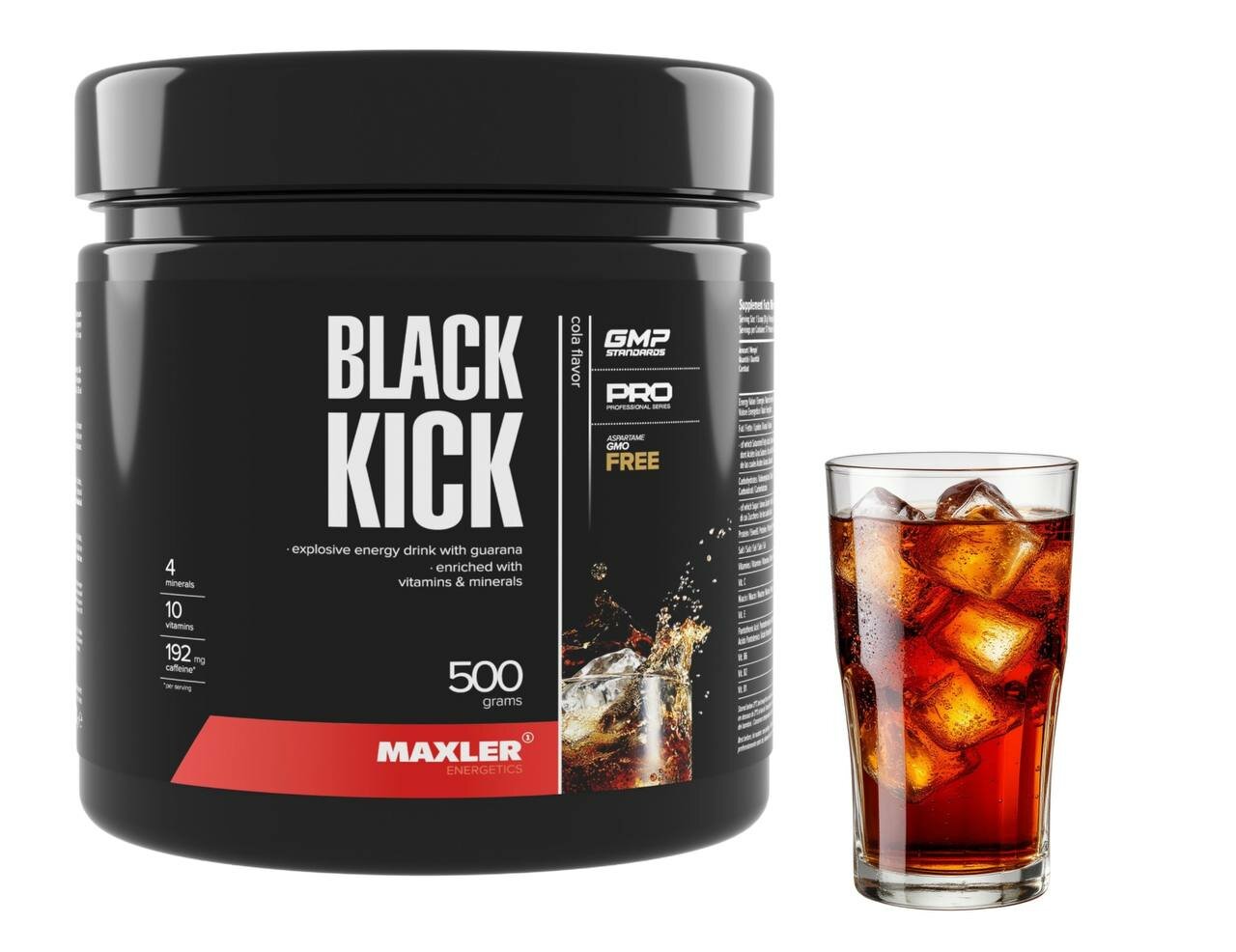 Предтренировочный комплекс Maxler "Black Kick", кола, витамины и минералы, 500 гр
