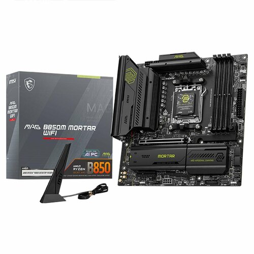 Материнская плата MSI MAG B850M MORTAR WIFI, AM5, AMD B850, Micro-ATX, RTL (MAG B850M MORTAR WIFI)