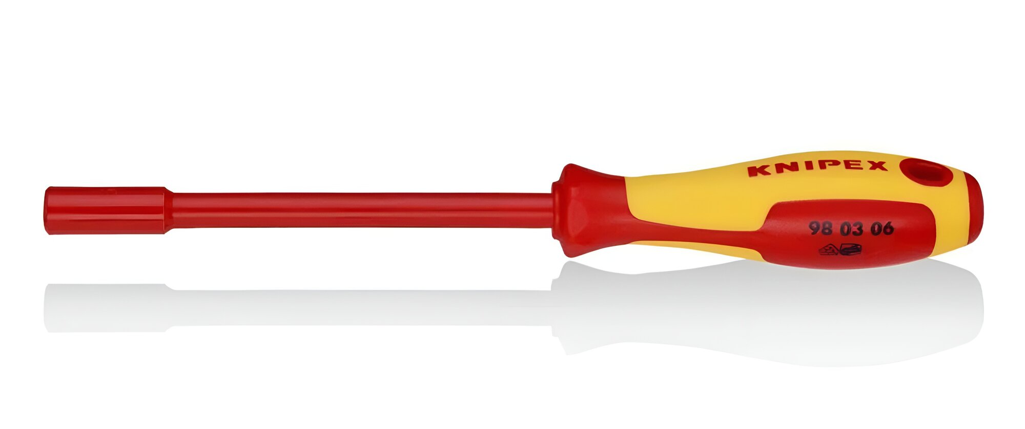 Отвёртка KNIPEX торцевая VDE с внутренним шестигранником, 6 x 125 мм, длина 232 мм, диэлектрическая KN-980306