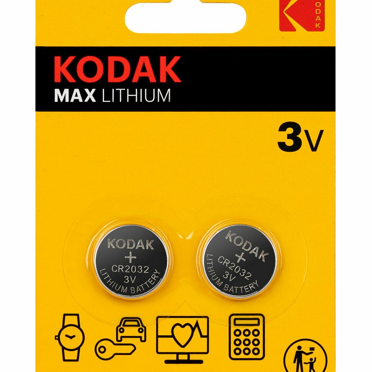 Батарейка Kodak Max Lithium CR2032 (блистер, 2шт.) (Б0037004), 30 уп.