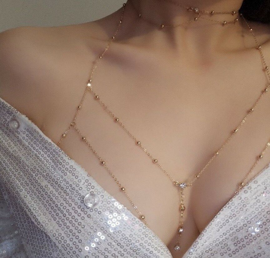 Цепь Fashion jewelry, 1 шт., длина 80 см, золотистый