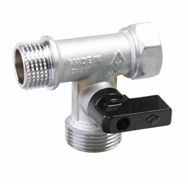 Кран шаровой для стиральной машины 1 2 3 4 1 2 Bugatti проходной