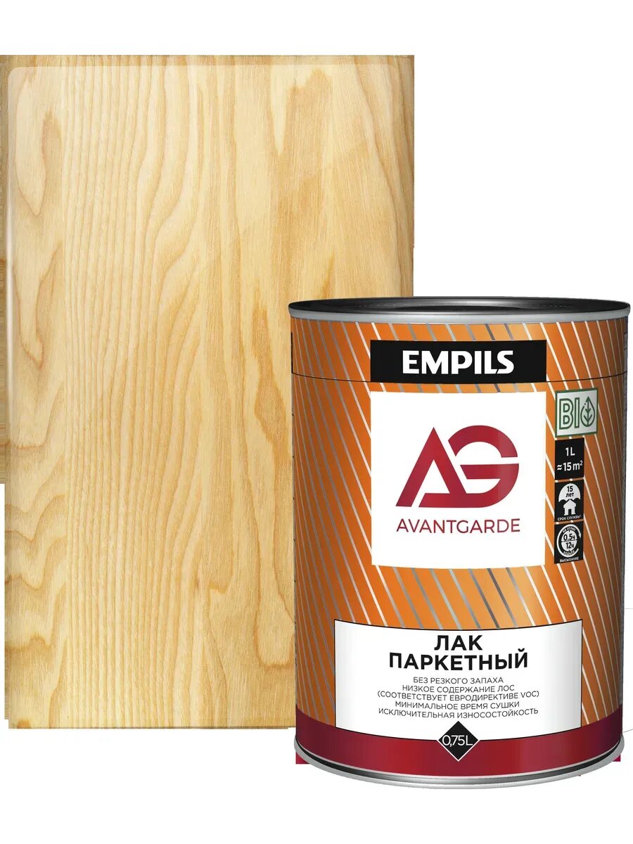 Лак паркетный полуматовый бесцветный 0.75 л