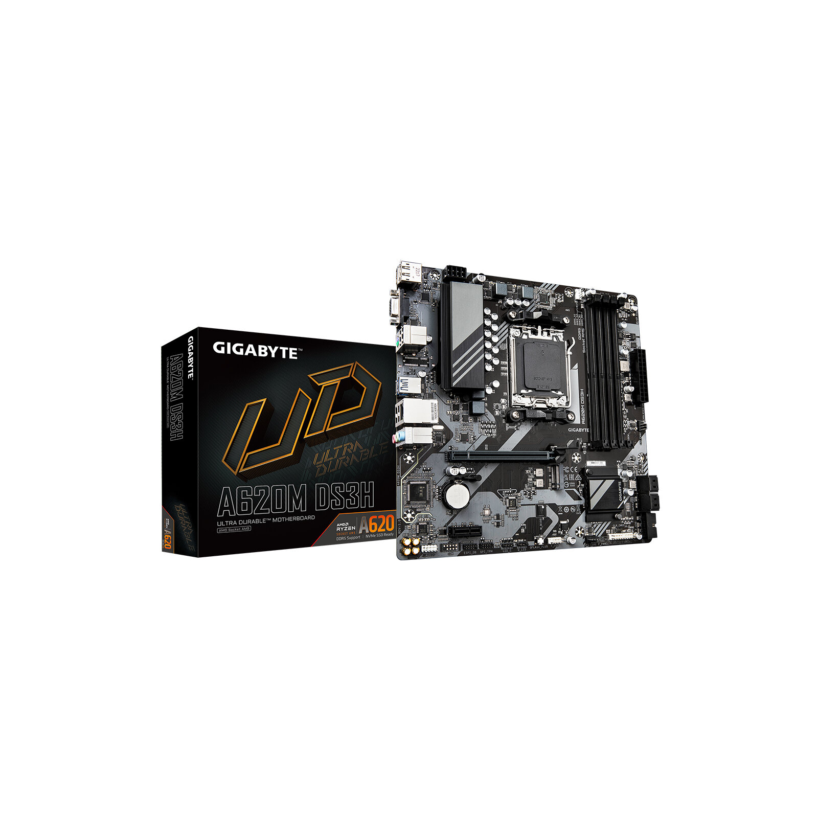 Gigabyte A620M DS3H Материнская плата AM5, A620, 4*DDR5,