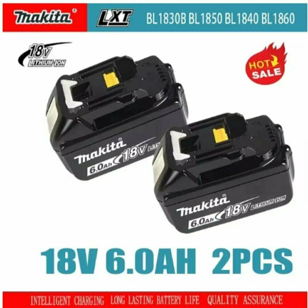 Сменный аккумулятор Makita 632F69-8, литий-ионный, 18 V, 5,0 Ач, LED-индикатор заряда（2pcs）