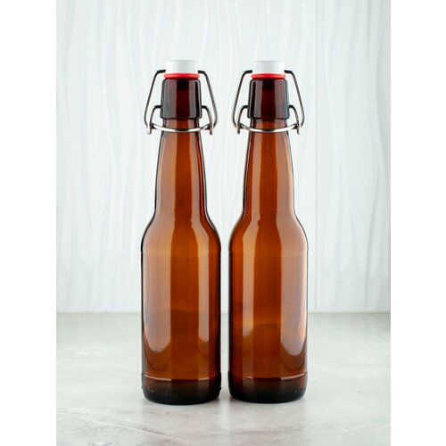 Бутылка стеклянная с бугельной пробкой, KHome, темная, 1 л, 12 шт