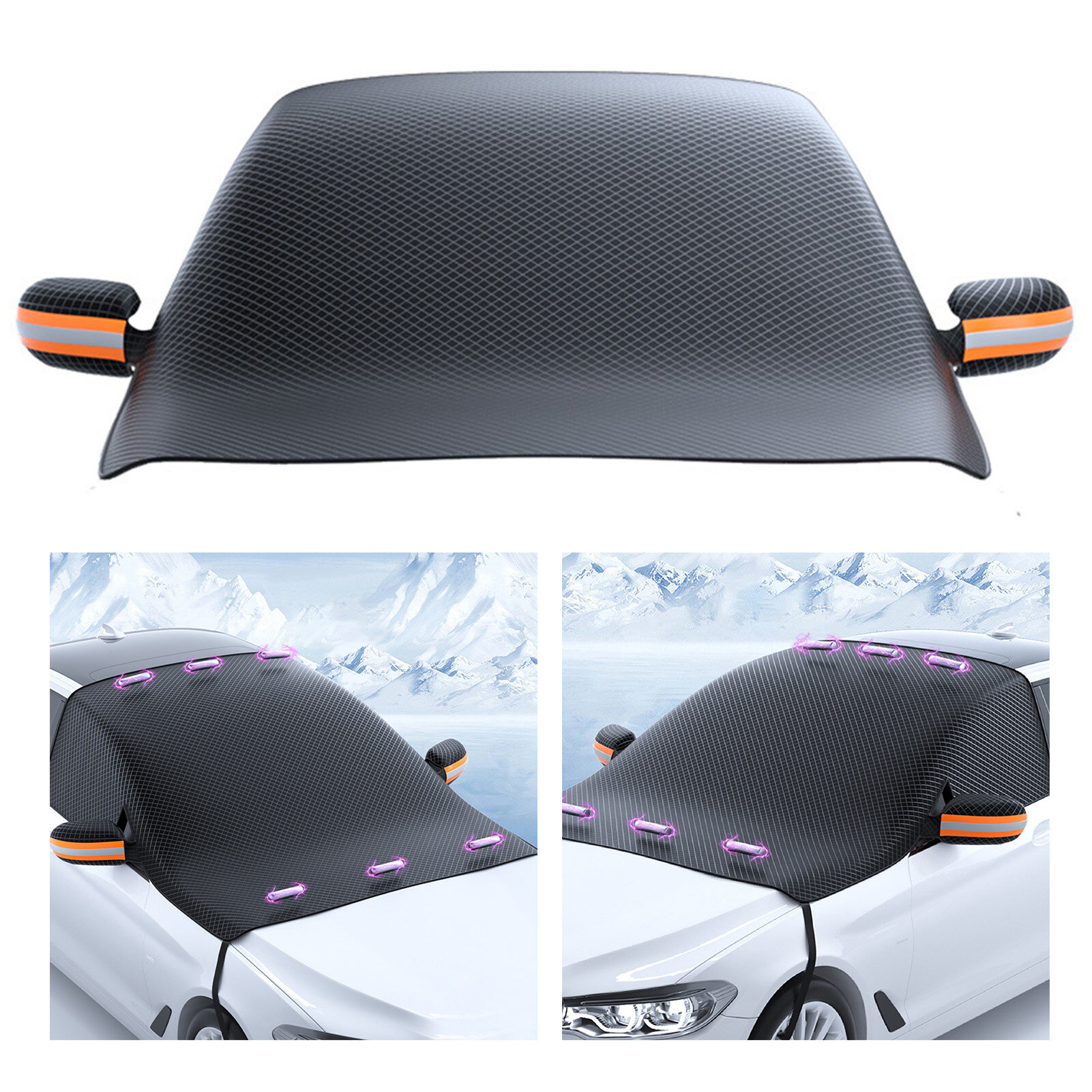 Автомобильный щиток, козырек, магнитный утолщенный полузащитный чехол от солнца, льда, снега, пыли, складной для автомобилей