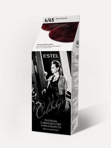 Изображение товара ESTEL Краска-уход для волос без аммиака Celebrity, тон 6/65 бургундский