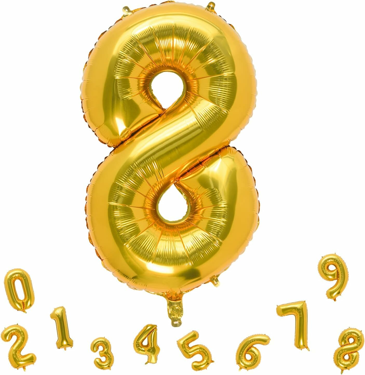 Шар воздушный MIX PODAROK "Цифра 8", фольгированный, для праздника, 80 см — фото 1