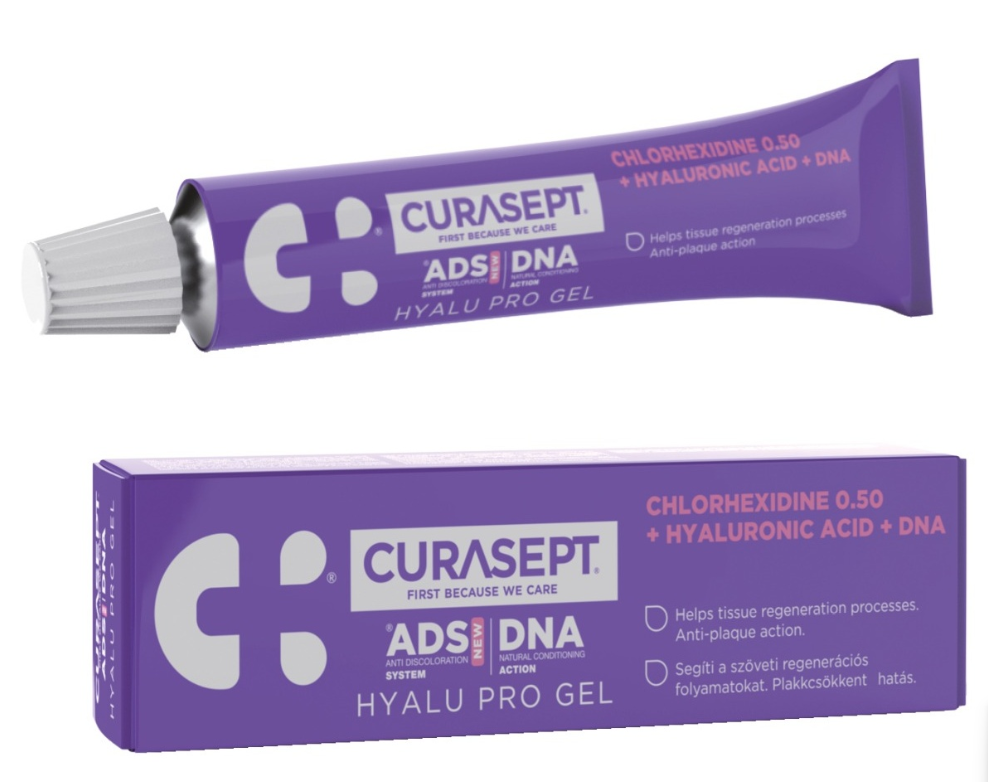 Картинки Гель регенерирующий для десен CURASEPT ADS DNA 350 HYALU PRO гиалуроновая кислота, хлоргексидин 0.5%, 30 мл