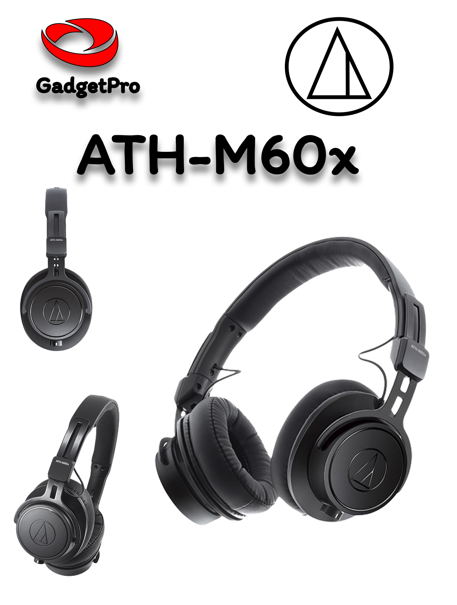Проводные наушники Audio-Technica ATH-M60x, мониторные, закрытые, 3.5 мм, компактные, для компьютера и студийной работы