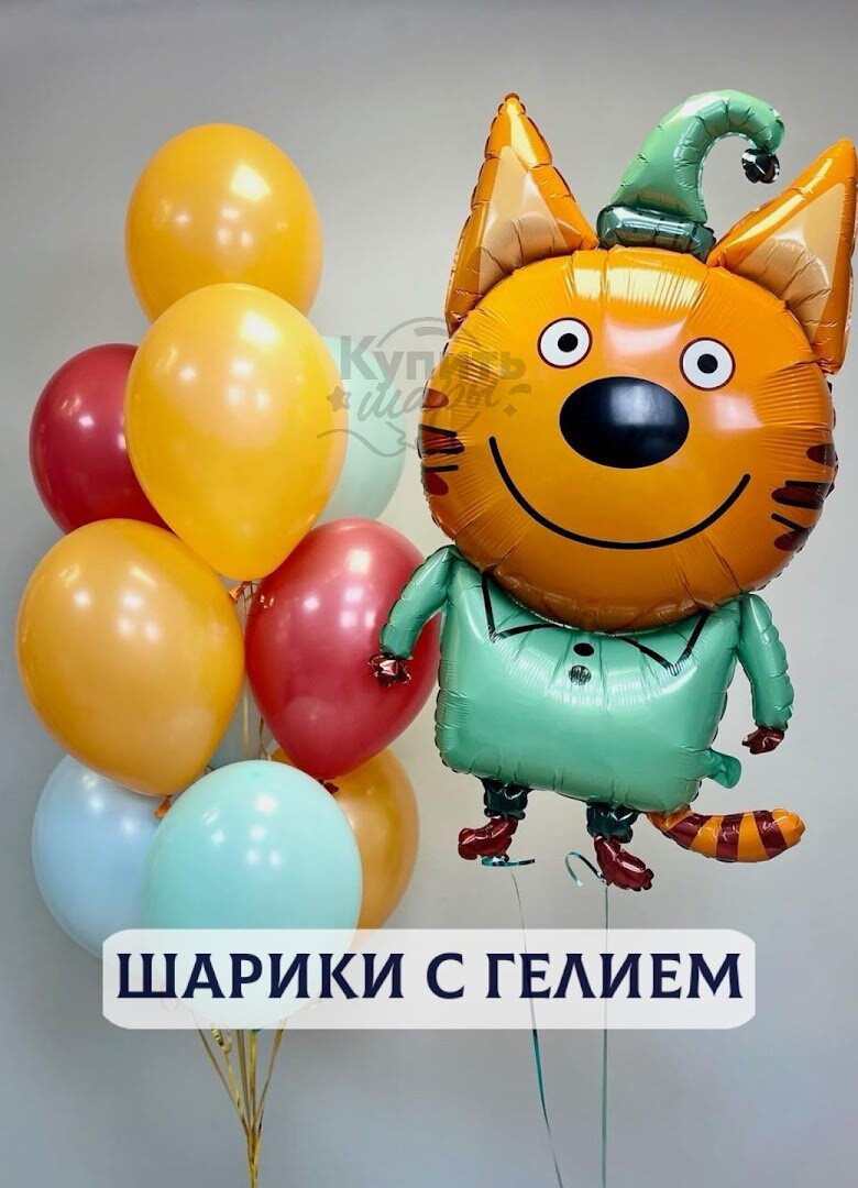 Воздушные шары с гелием, шарики воздушные "Три кота" №2719