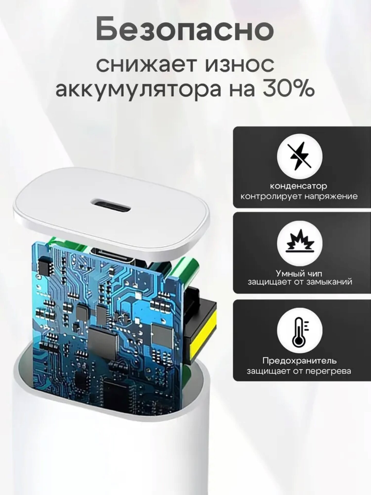 Блок питания для iPhone 20W USB-C - Адаптер Apple, Apple galofka для iPhone, iPad, AirPods — фото 1