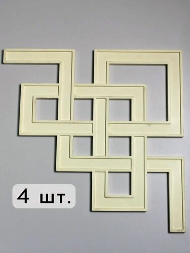 Изображение товара 3D орнамент для стен и потолков декоративный негрунтованный под покраску, набор 4шт. Cosca Decor арт.04
