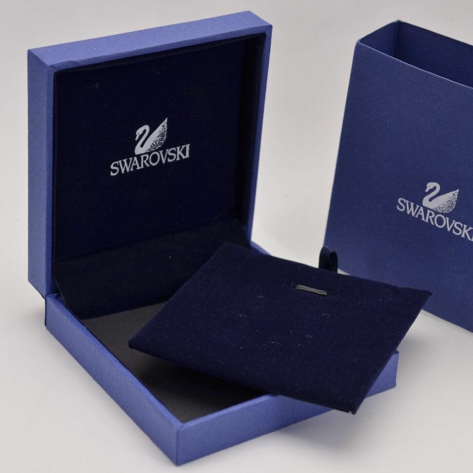 Серьги SWAROVSKI, искусственный камень, золотой, белый — фото 1