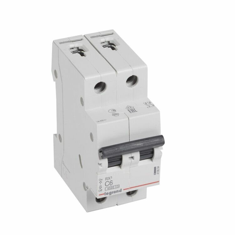Выключатель автомат. 2-пол. (2P) 6А C 45кА RX3 Legrand