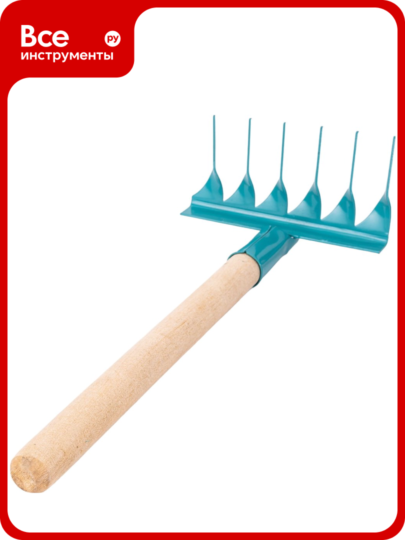 Витые грабли Gigant 6-зубые порошковая окраска с черенком GAV-14