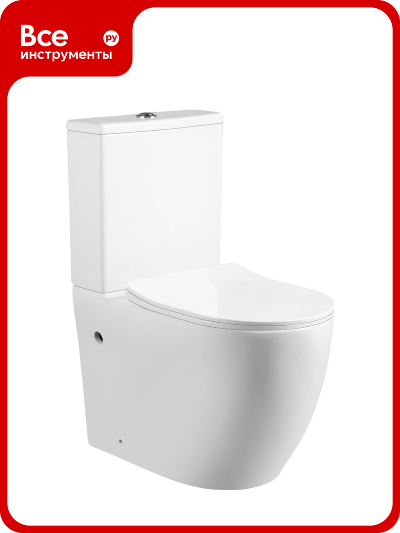 Напольный унитаз-компакт Cerutti SPA orlter ct безободковый, сиденье с микролифтом 9867