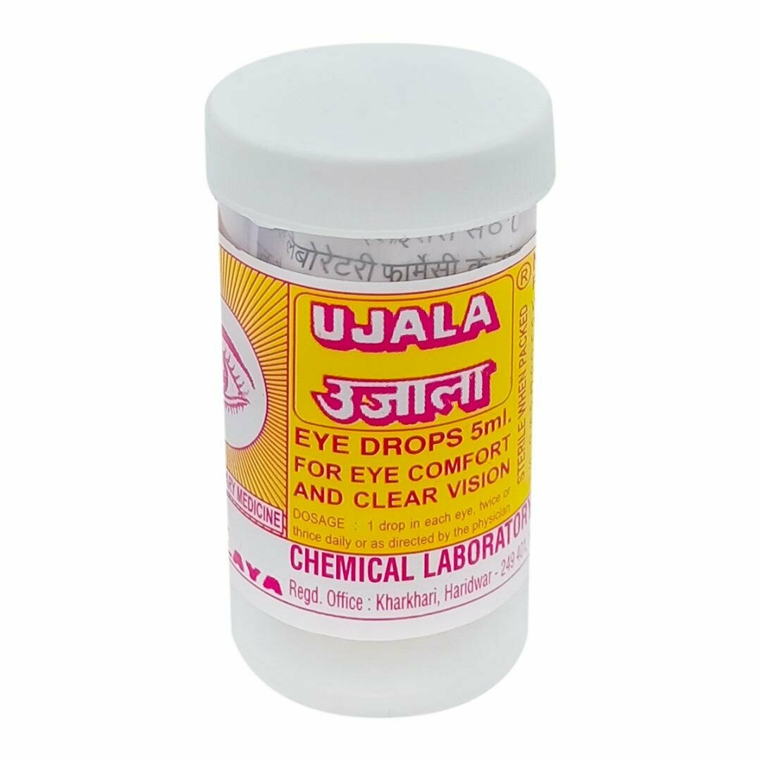 Глазные Капли От Красноты Глаз Капли Уджала для глаз Himalaya Herbals Ujala, 5 мл, 1 уп.