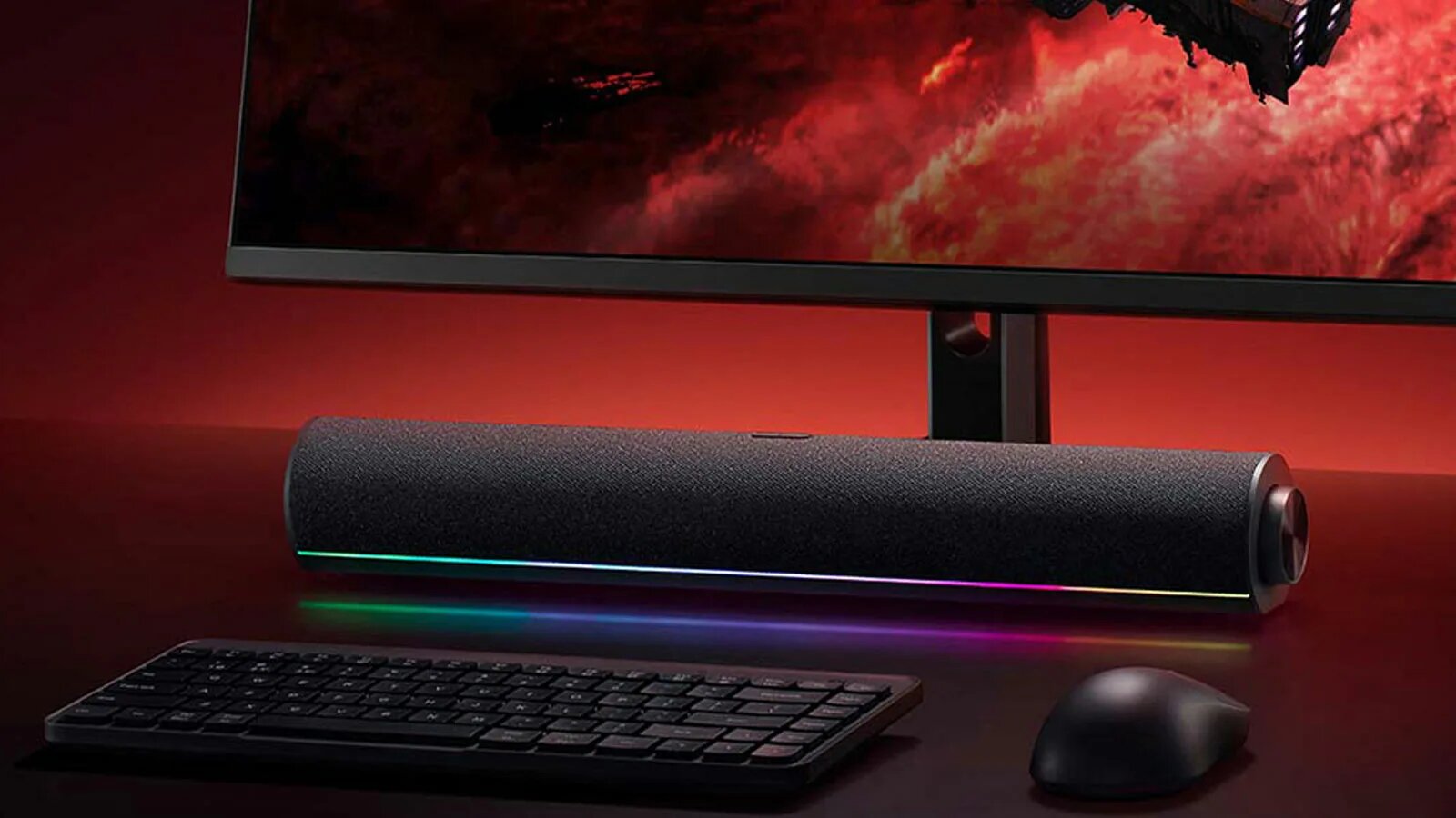 Саундбар Xiaomi Redmi ASB02A, RGB подсветка, микрофон, настольная установка — фото 1