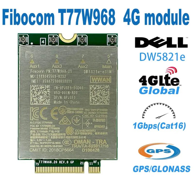 WDXUN Модуль WWAN T77W968 для Dell